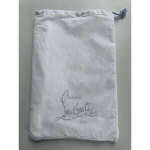 Christian Louboutin Dust Bag White Cotton Satin Drawstring Shoe Bag